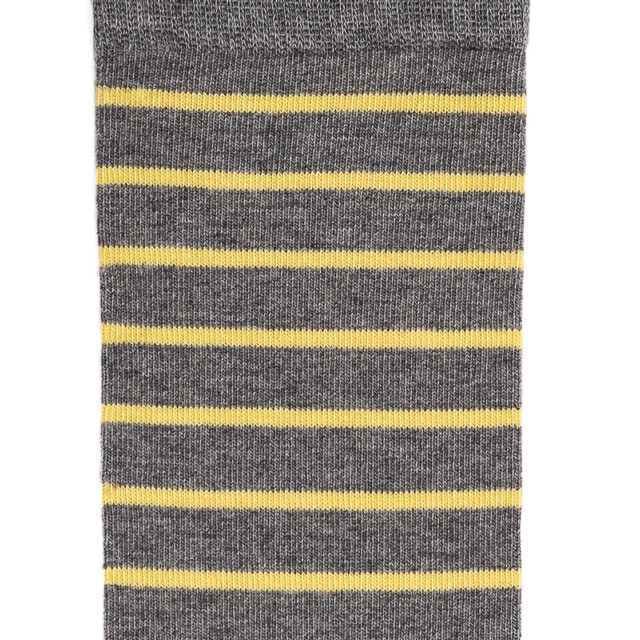 Maison Broussaud - La marinière - chaussettes homme - coton gris – 43/46 / GRIS/JAUNE