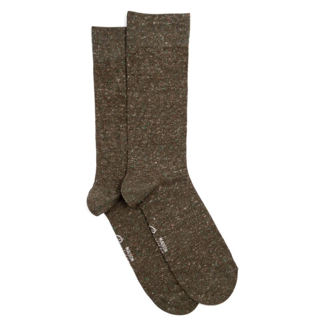 Maison Broussaud - La mouchetée - chaussettes homme - coton kaki – 43/46 / KAKI