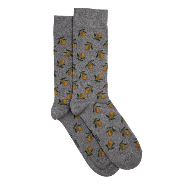Maison Broussaud - Les poires - chaussettes homme - coton gris – 43/46 / GRIS