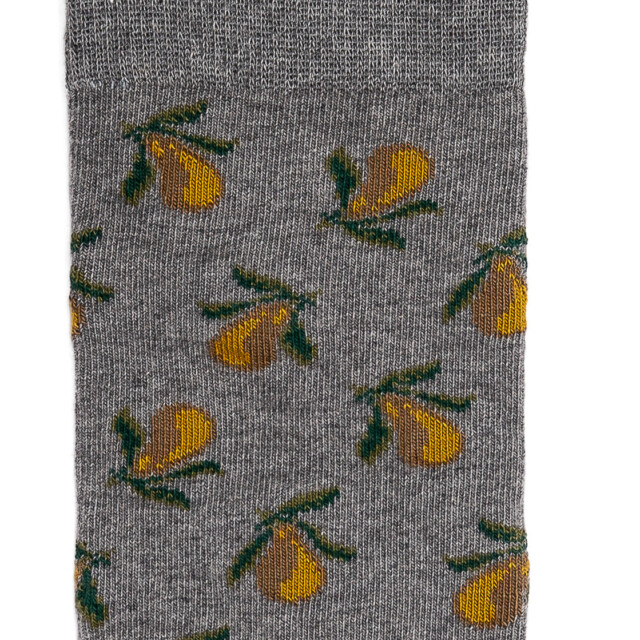 Maison Broussaud - Les poires - chaussettes homme - coton gris – 43/46 / GRIS