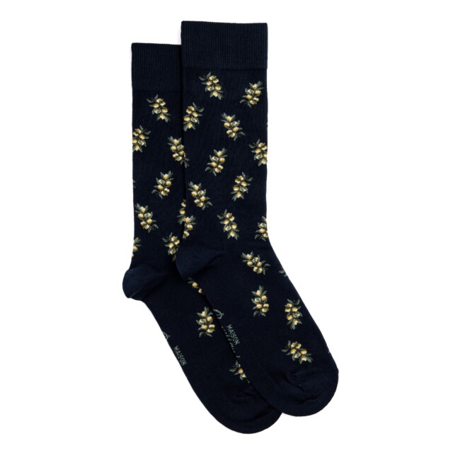 Maison Broussaud - Les olives - chaussettes homme - coton marine – 43/46 / MARINE