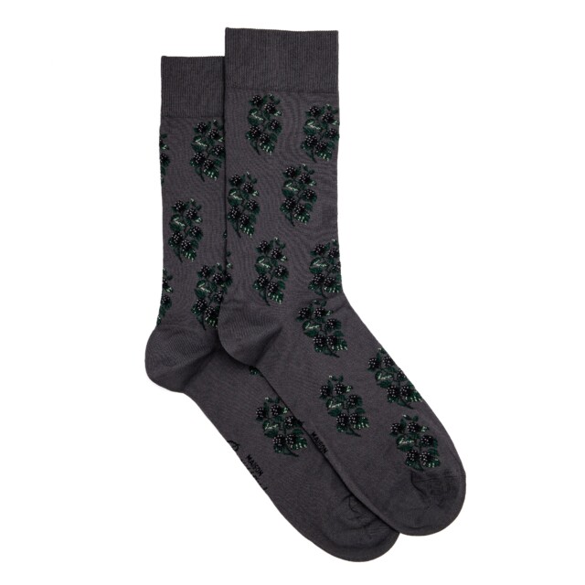 Maison Broussaud - Les mures - chaussettes homme - coton gris – 43/46 / GRIS