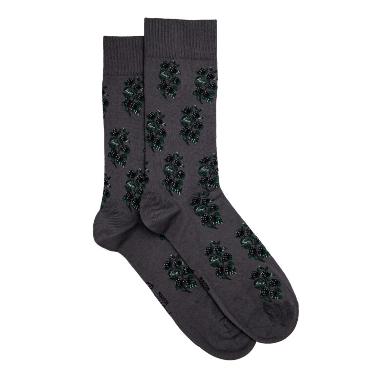 Maison Broussaud - Les mures - chaussettes homme - coton gris – 43/46 / GRIS