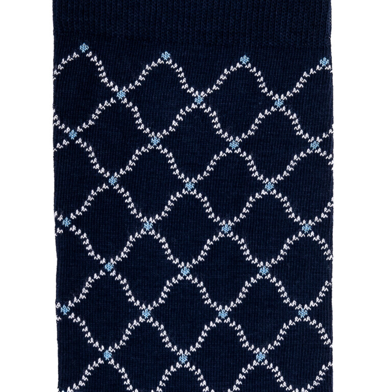 Maison Broussaud - Les arabesques - chaussettes homme - coton marine – 43/46 / MARINE