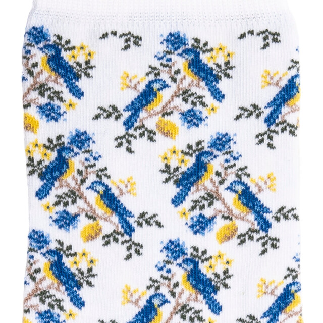 Maison Broussaud - Les mésanges - chaussettes femme - coton blanc – 39/41 / BLANC