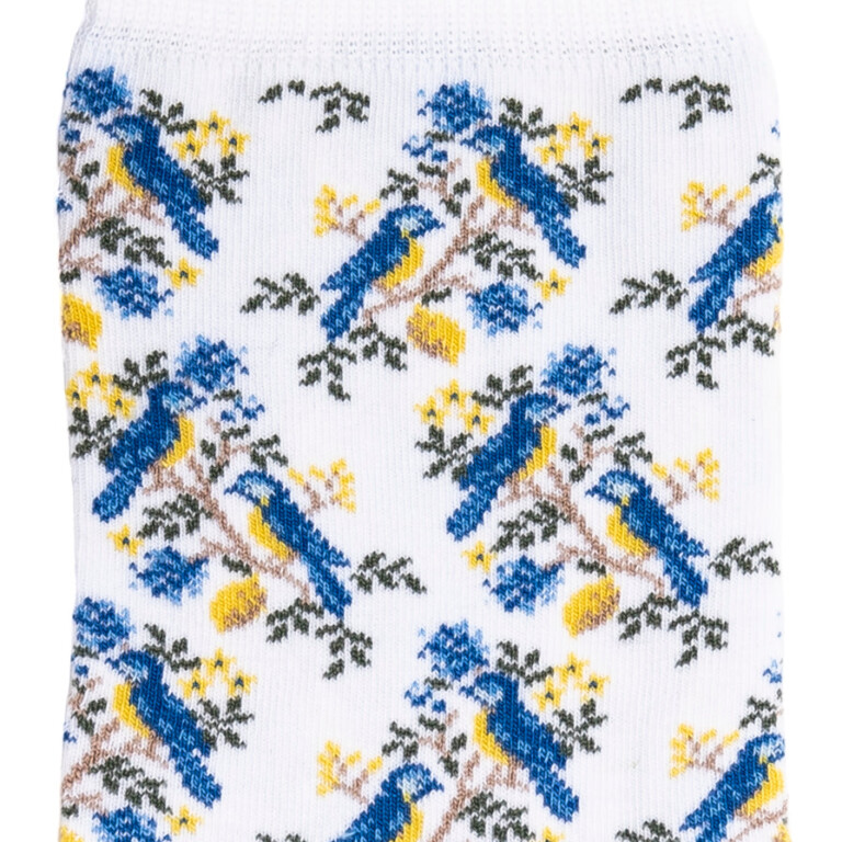 Maison Broussaud - Les mésanges - chaussettes femme - coton blanc – 39/41 / BLANC
