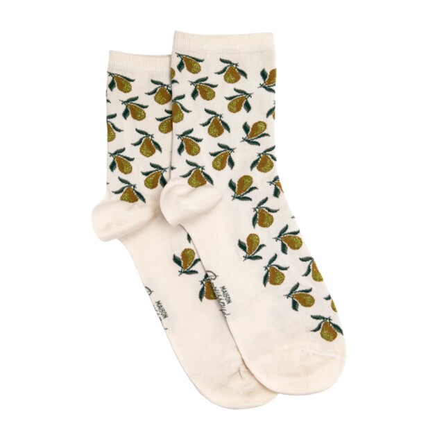 Maison Broussaud - Les poires - chaussettes femme - coton écru – 39/41 / ECRU