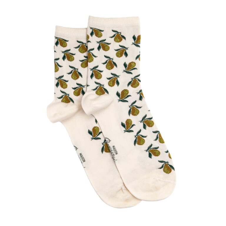 Maison Broussaud - Les poires - chaussettes femme - coton écru – 39/41 / ECRU