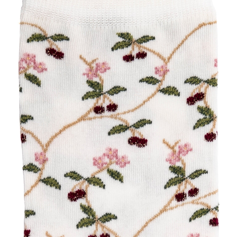 Maison Broussaud - Les cerises - chaussettes femme - coton écru – 39/41 / ECRU