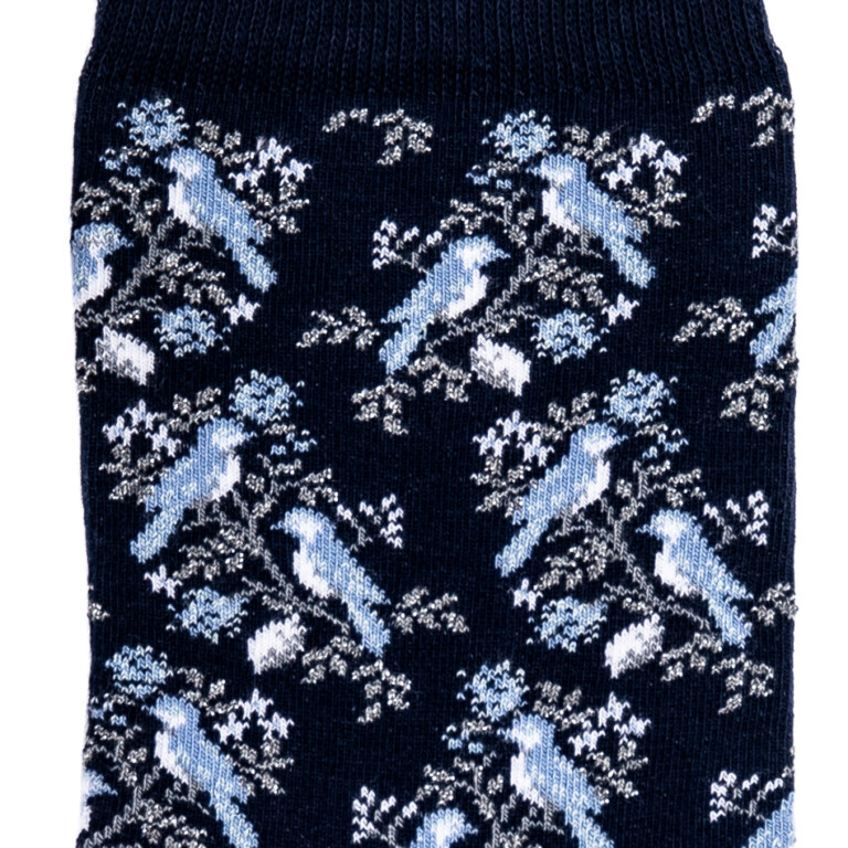 Maison Broussaud - Les mésanges - chaussettes femme - coton marine – 39/41 / MARINE