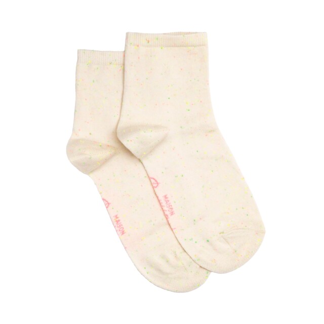 Maison Broussaud - La mouchetée - chaussettes femme - coton écru – 39/41 / ECRU
