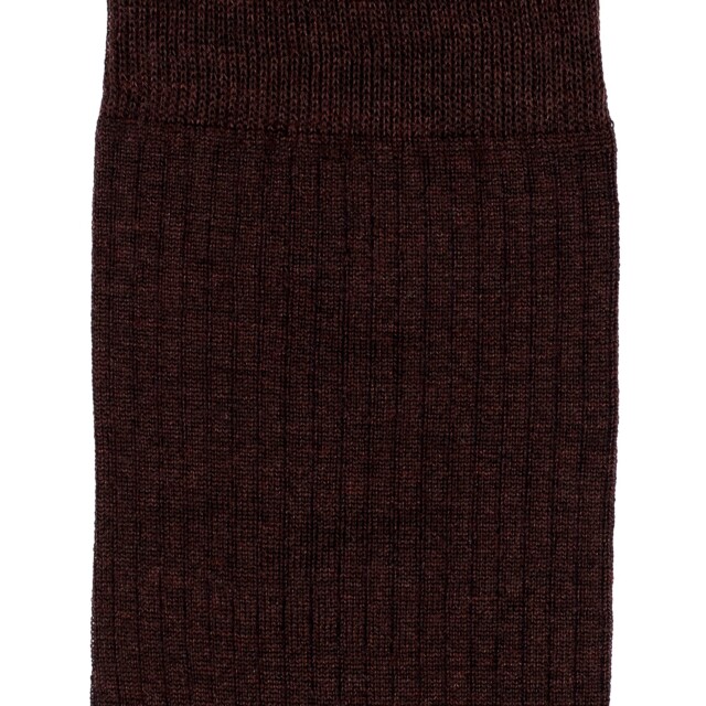 Maison Broussaud - Les côtelées fines - chaussettes homme - coton marron – 43/46 / MARRON