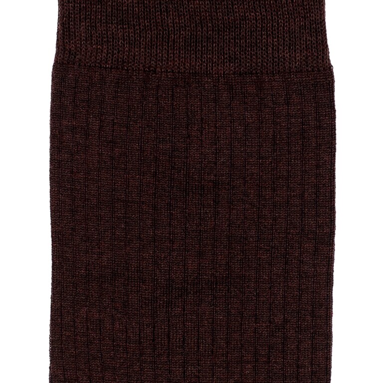 Maison Broussaud - Les côtelées fines - chaussettes homme - coton marron – 43/46 / MARRON