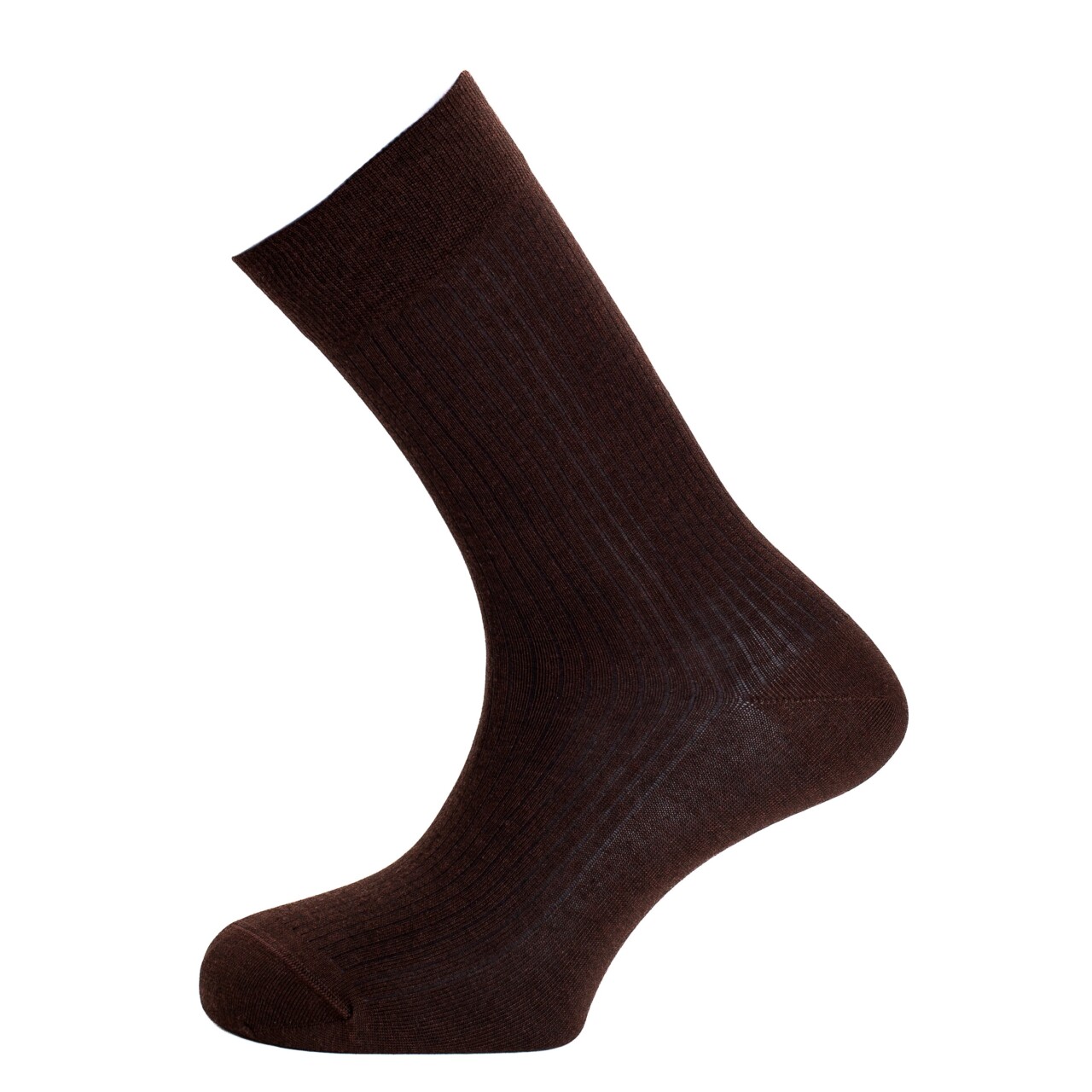 MG 0571 Maison Broussaud - Les côtelées fines - chaussettes homme - coton marron – 43/46 / MARRON