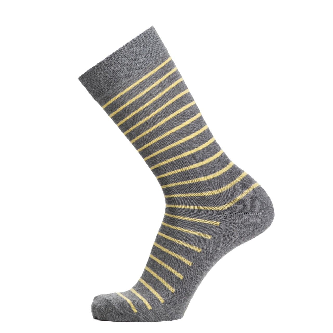 MG 0833 Maison Broussaud - La marinière - chaussettes homme - coton gris – 43/46 / GRIS/JAUNE
