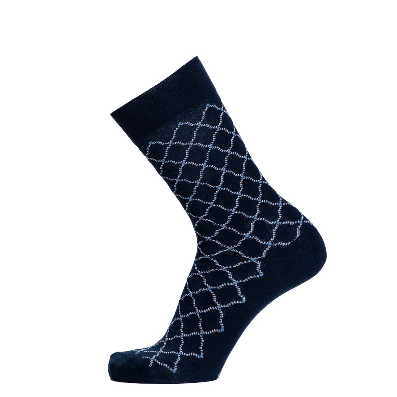 MG 0838 Maison Broussaud - Les arabesques - chaussettes homme - coton marine – 43/46 / MARINE