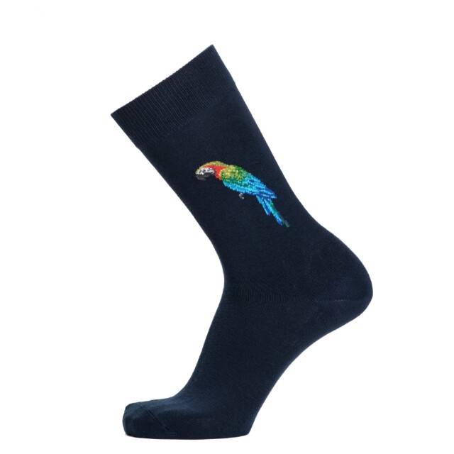 Le perroquet – chaussettes homme – coton marine par la marque Maison Broussaud Maison Broussaud - Le perroquet – chaussettes homme – coton marine