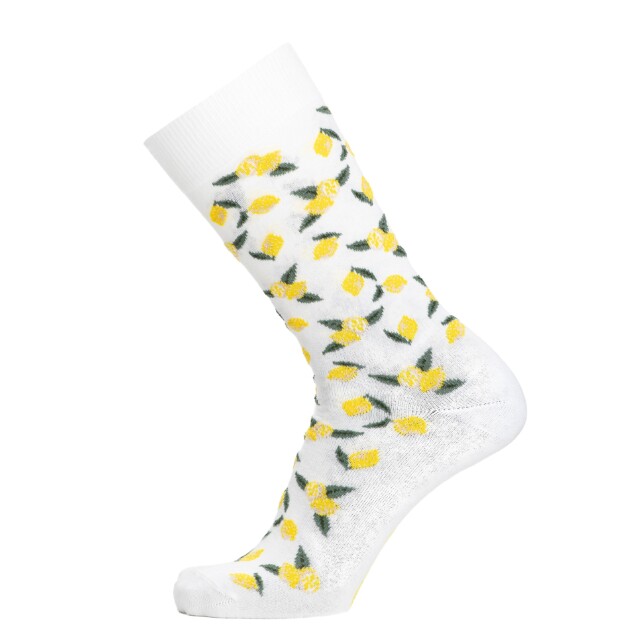 Les citrons – chaussettes homme – coton blanc par la marque Maison Broussaud Maison Broussaud - Les citrons – chaussettes homme – coton blanc