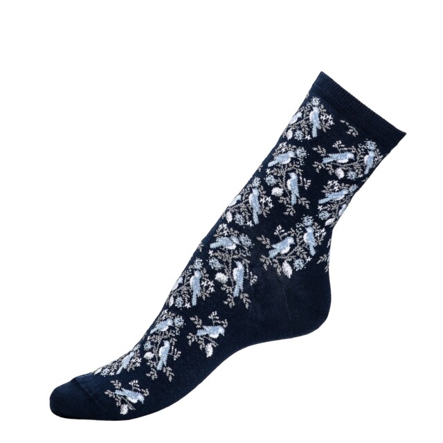 Les mésanges – chaussettes femme – coton marine par la marque Maison Broussaud Maison Broussaud - Les mésanges – chaussettes femme – coton marine