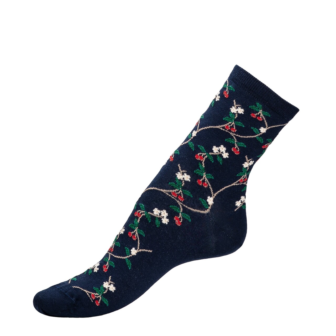 MG 0884 Modifier Maison Broussaud - Les cerises - chaussettes femme - coton marine – 39/41 / MARINE