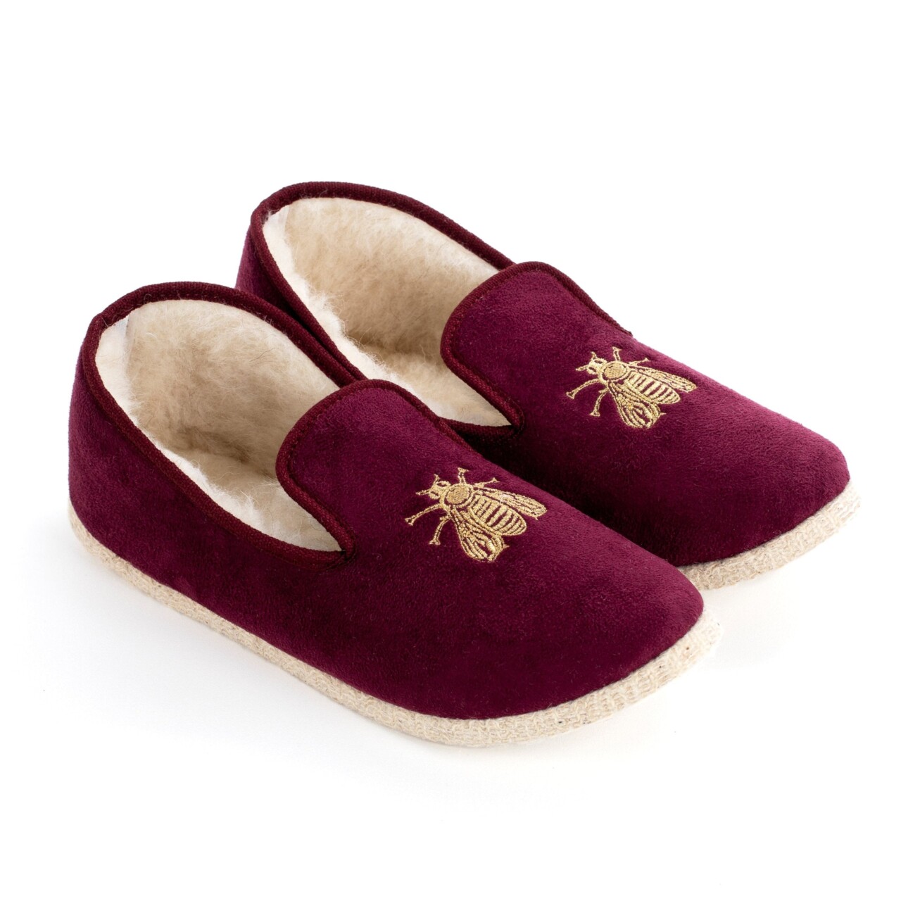 MG 0920 Maison Broussaud - Chaussons Napoléon bordeaux Abeilles – 43 / BORDEAUX-ABEILLE