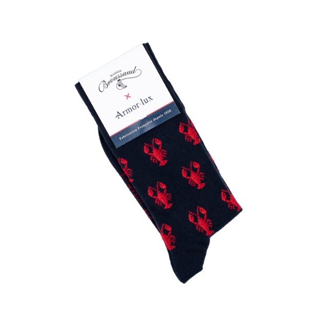 Maison Broussaud - Les homards Armor-lux x Maison Broussaud - chaussettes homme - coton marine – 43/46 / MARINE