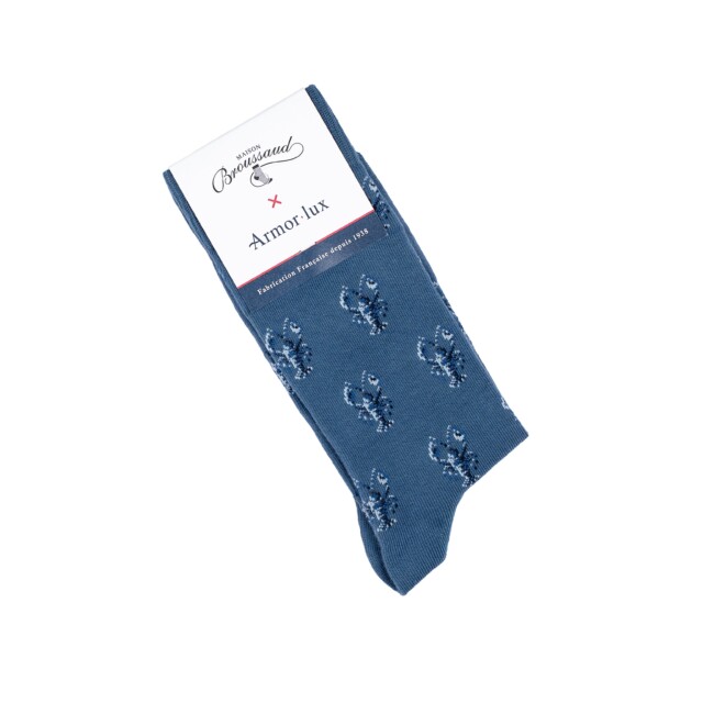 Maison Broussaud - Les homards Armor-lux x Maison Broussaud - chaussettes homme - coton bleu – 43/46 / BLEU