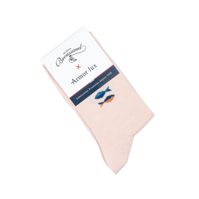 Maison Broussaud - Les poissons Armor-lux x Maison Broussaud - chaussettes femme - coton rose – 39/41 / ROSE