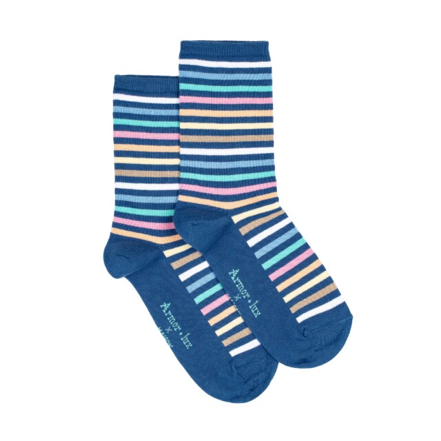 Maison Broussaud - Les rayures-multico Armor-lux x Maison Broussaud - chaussettes femme - coton bleu – 39/41 / BLEU
