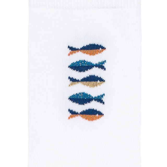Maison Broussaud - Les poissons Armor-lux x Maison Broussaud - chaussettes femme - coton blanc – 39/41 / BLANC