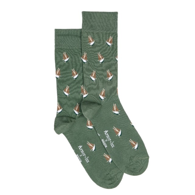 Maison Broussaud - Les voiliers Armor-lux x Maison Broussaud - chaussettes homme - coton kaki – 43/46 / KAKI