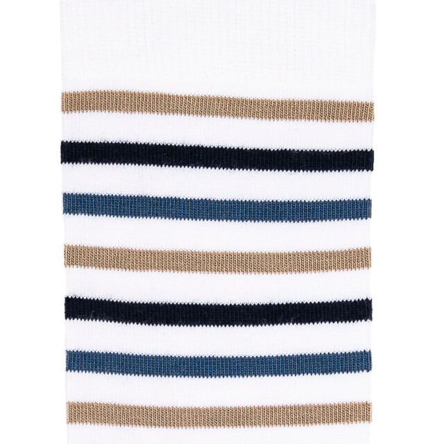 Maison Broussaud - Les rayures-multico Armor-lux x Maison Broussaud - chaussettes homme - coton blanc bleu – 43/46 / BLANC/BLEU