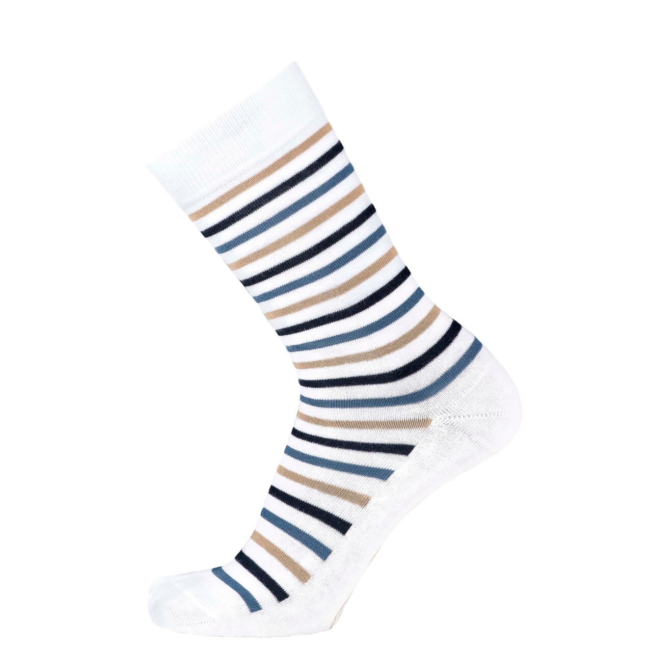MG 3669 Maison Broussaud - Les rayures-multico Armor-lux x Maison Broussaud - chaussettes homme - coton blanc bleu – 43/46 / BLANC/BLEU