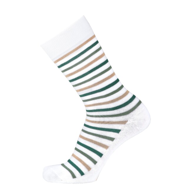 Les rayures-multico Armor-lux x Maison Broussaud – chaussettes homme – coton blanc vert par la marque Maison Broussaud Maison Broussaud - Les rayures-multico Armor-lux x Maison Broussaud – chaussettes homme – coton blanc vert