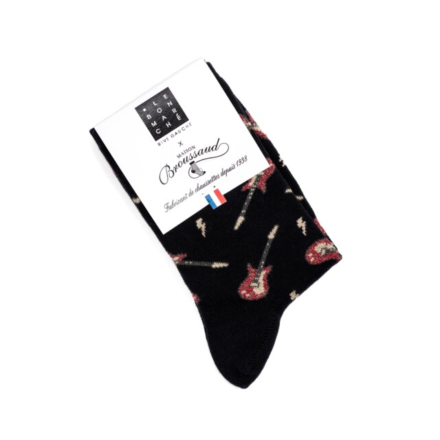 Maison Broussaud - Les guitares Le Bon Marché x Maison Broussaud - chaussettes femme - coton noir – 39/41 / NOIR