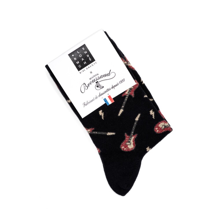 Maison Broussaud - Les guitares Le Bon Marché x Maison Broussaud - chaussettes femme - coton noir – 39/41 / NOIR