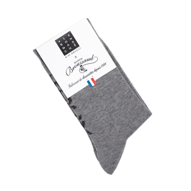 Maison Broussaud - Les rock Le Bon Marché x Maison Broussaud - chaussettes femme - coton gris – 39/41 / GRIS CLAIR