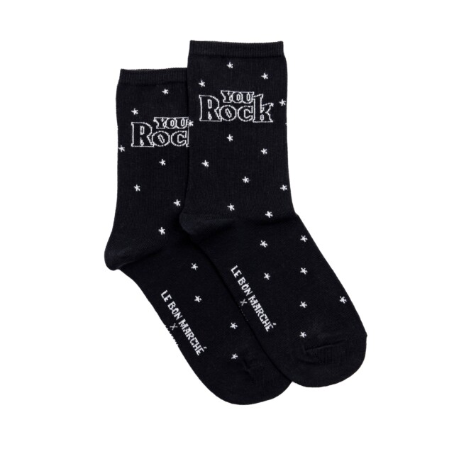 Maison Broussaud - Les étoiles Le Bon Marché x Maison Broussaud - chaussettes femme - coton noir – 39/41 / NOIR