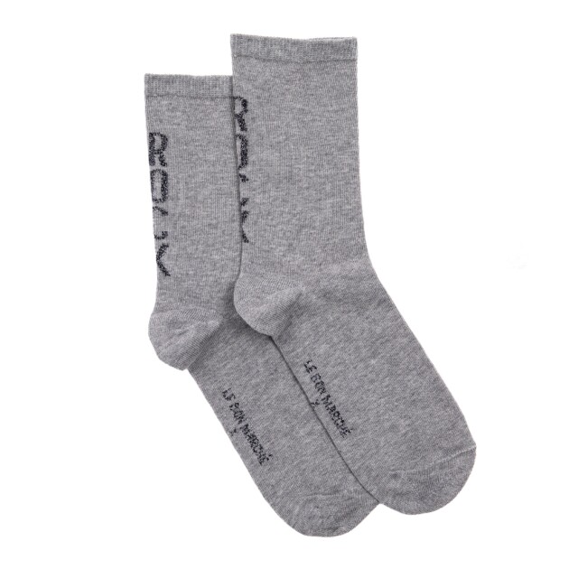 Maison Broussaud - Les rock Le Bon Marché x Maison Broussaud - chaussettes femme - coton gris – 39/41 / GRIS CLAIR