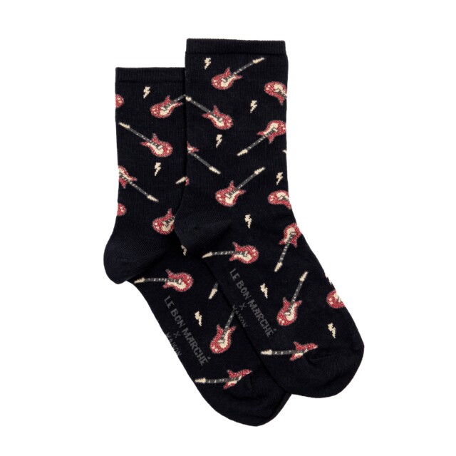 Maison Broussaud - Les guitares Le Bon Marché x Maison Broussaud - chaussettes femme - coton noir – 39/41 / NOIR