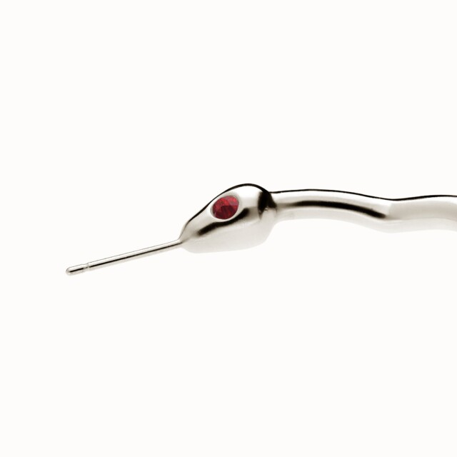 Violaine Muras - Créoles Baiser du Serpent à grenat