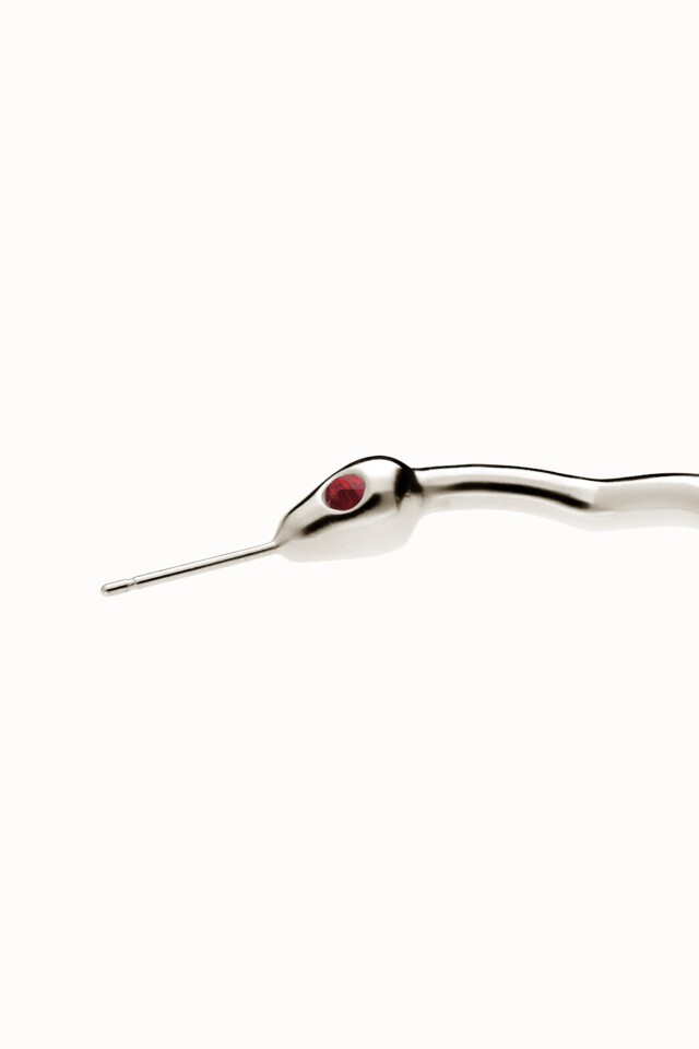 Violaine Muras - Créoles Baiser du Serpent à grenat