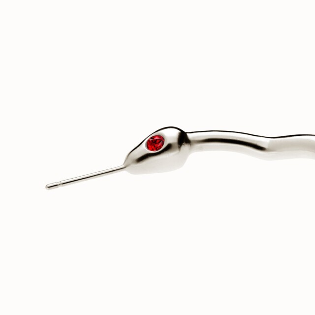 Violaine Muras - Créoles Baiser du Serpent à rubis