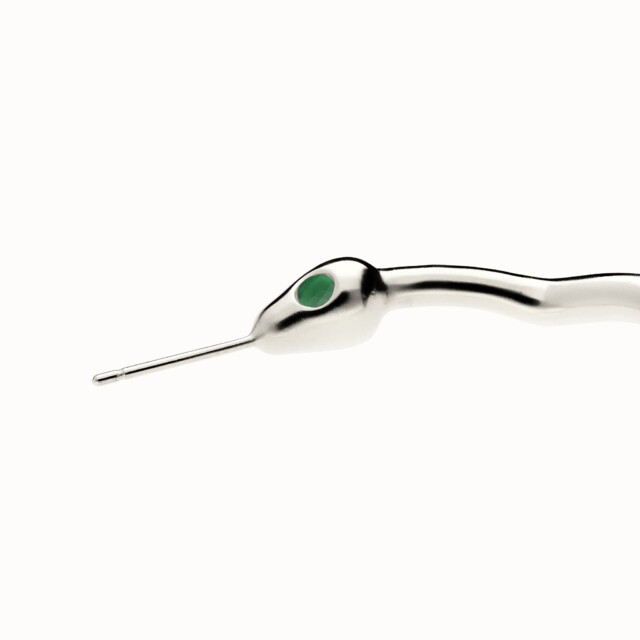 Violaine Muras - Créoles Baiser du Serpent à onyx vert