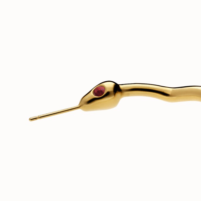 Violaine Muras - Créoles Baiser du Serpent à grenat
