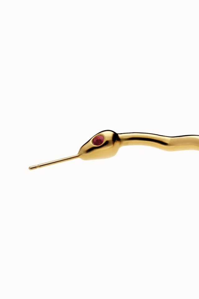 Violaine Muras - Créoles Baiser du Serpent à grenat