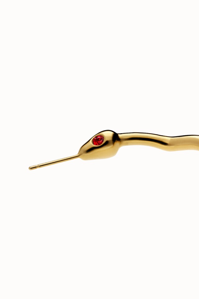 Violaine Muras - Créoles Baiser du Serpent à rubis