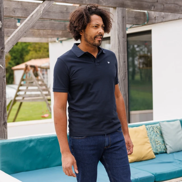 PALÂBA - Polo Bleu marine Made in France – XS