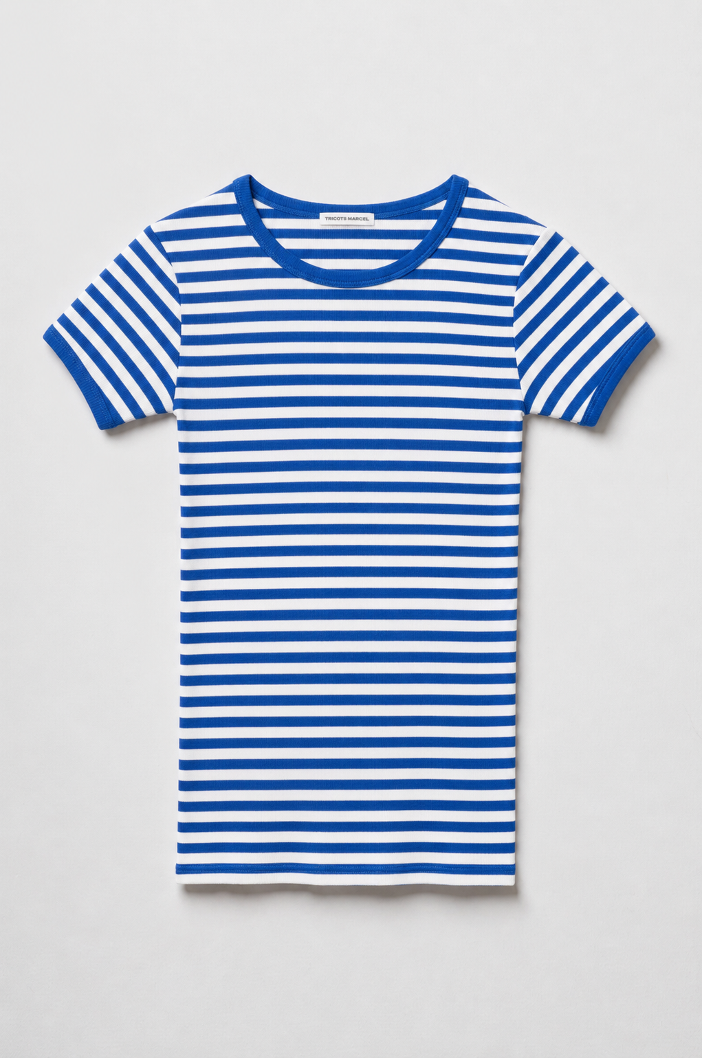 Maillot de Corps Ray Bleu Ecru en coton Bio Les Tricots Marcel -