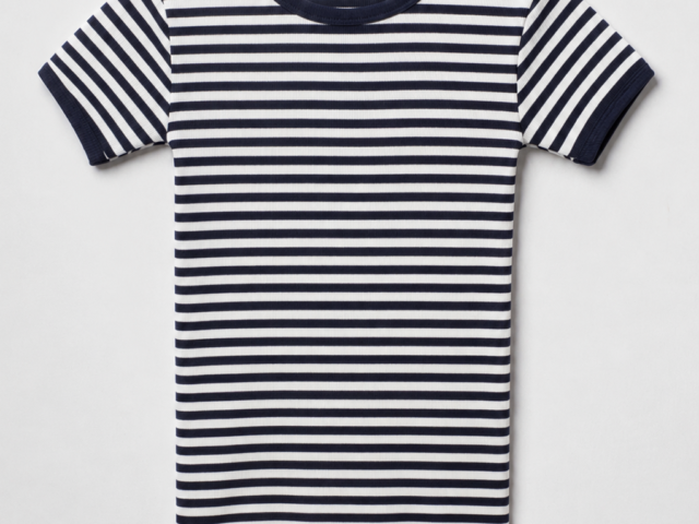 Maillot de Corps Ray Bleu Marine Ecru en coton bio Les Tricots Marcel -
